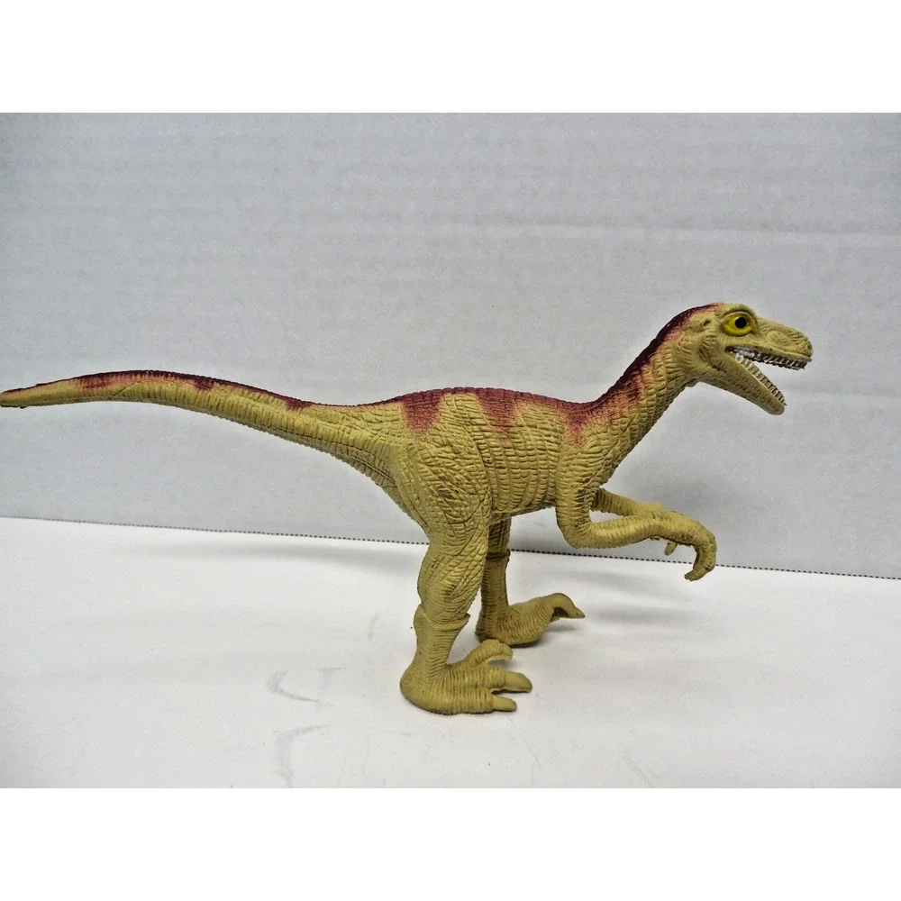 OCLA 1997 Velociraptor Dinosaur Rubber Toy 8.75 in L x 4.5 in T